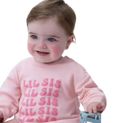 Baby Girls Lil' Sis Sweatshirt Bubble Romper