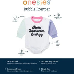 Baby Girls Main Character Sweatshirt Bubble Romper