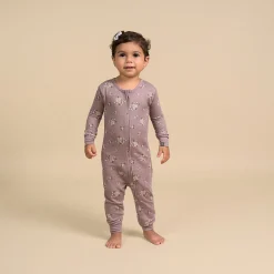Baby Girls Medium Lilac Posies Hacci Footless Pajamas