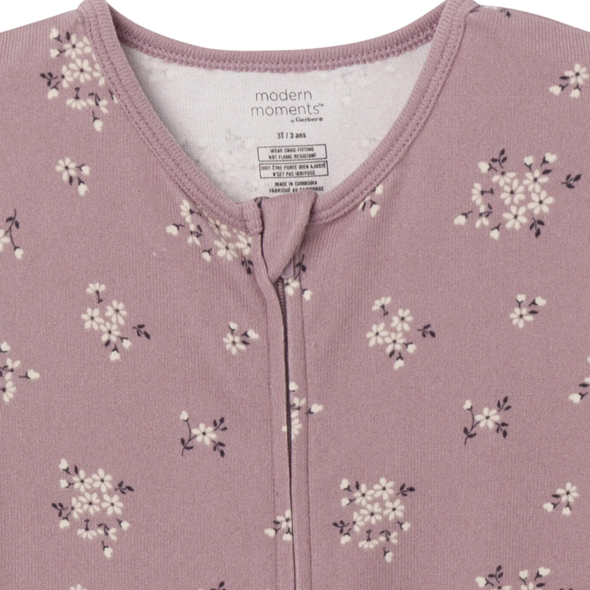 Baby Girls Medium Lilac Posies Hacci Footless Pajamas