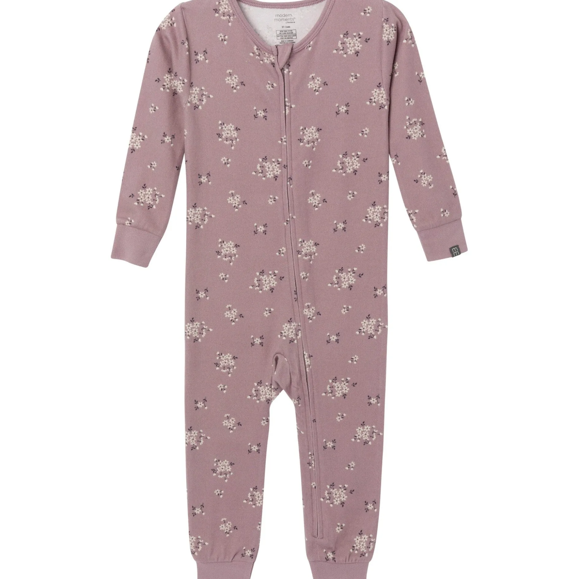 Baby Girls Medium Lilac Posies Hacci Footless Pajamas