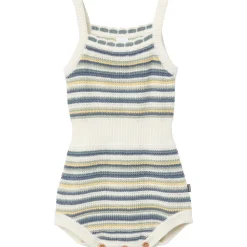 Baby Girls Medium Teal Stripe Crochet Sunsuit Romper
