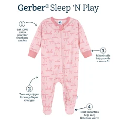 Baby Girls Pink Bows Sleep 'N Play