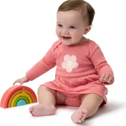 Baby Girls Pink Flower Bodysuit Dress