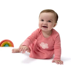 Baby Girls Pink Flower Bodysuit Dress