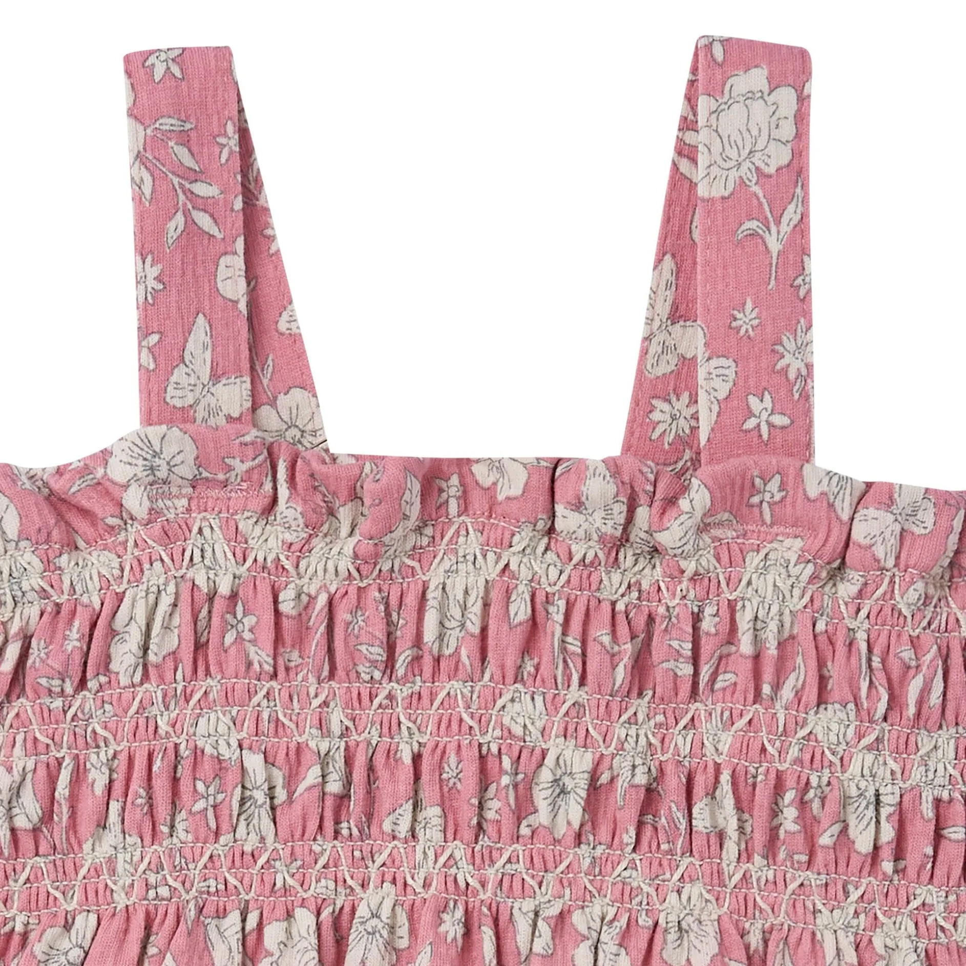 Baby Girls Pink Flower Long Leg Romper