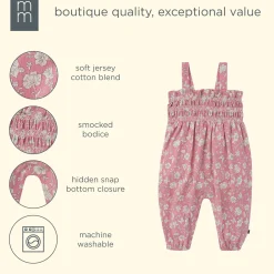Baby Girls Pink Flower Long Leg Romper