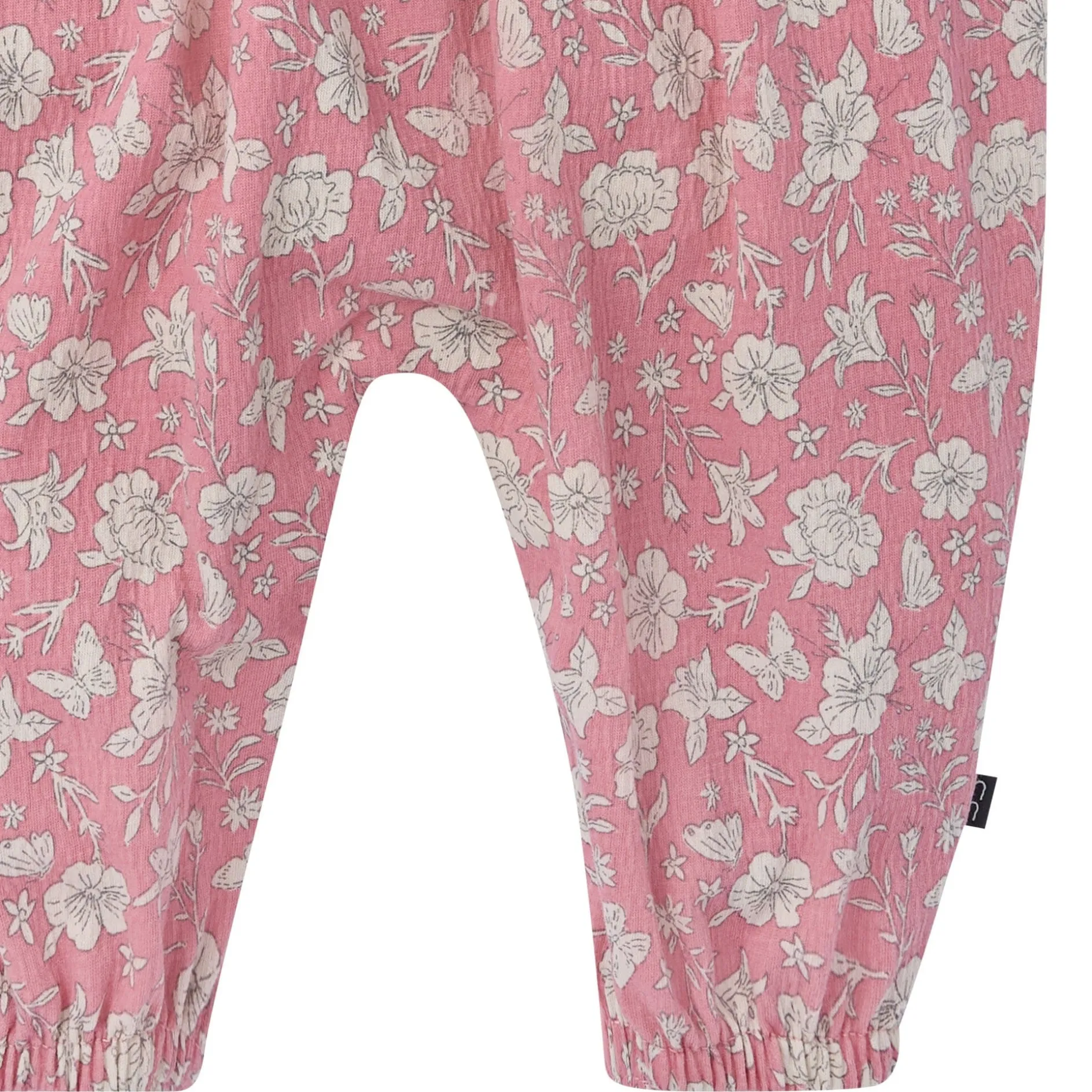 Baby Girls Pink Flower Long Leg Romper
