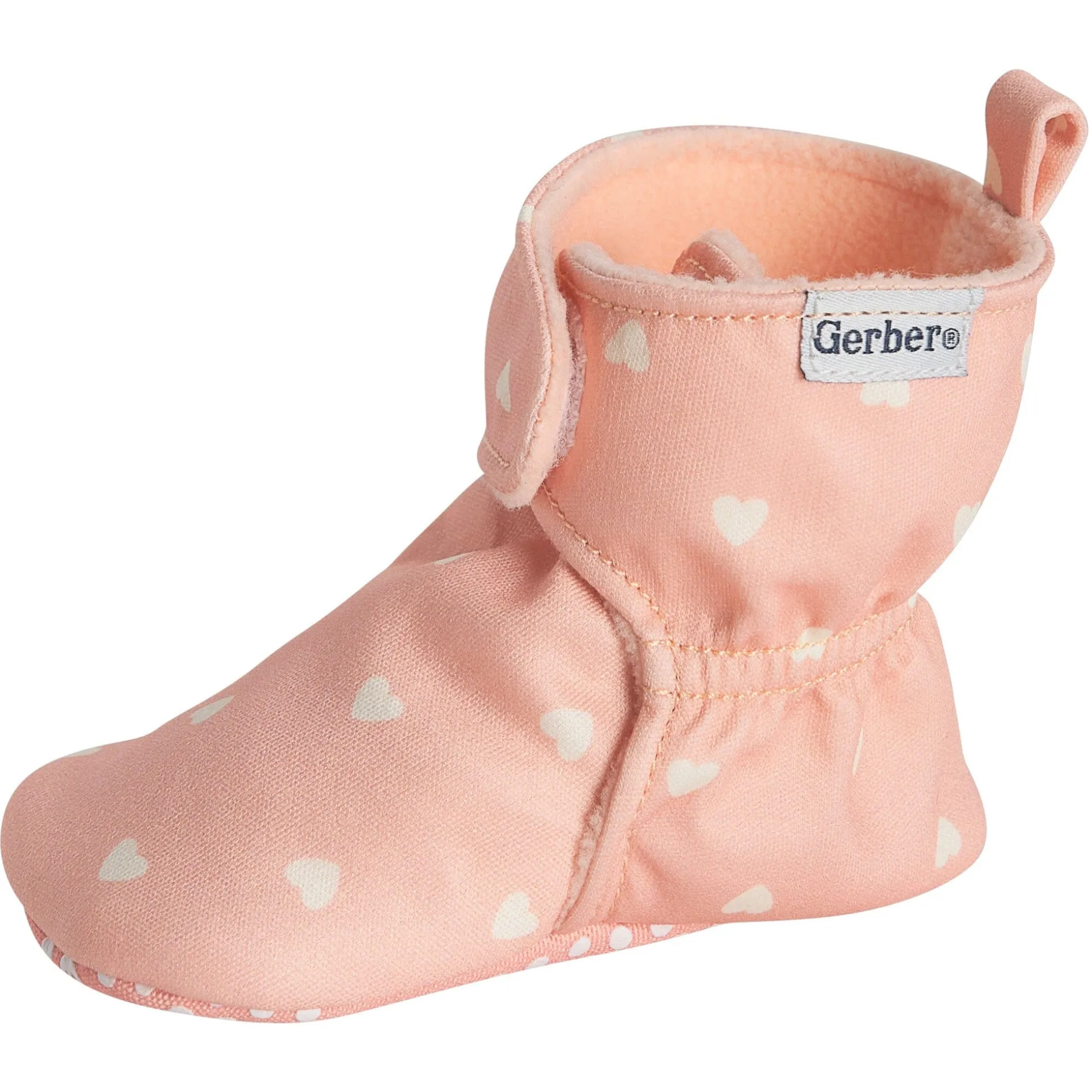 Baby Girls Pink Hearts Soft Booties