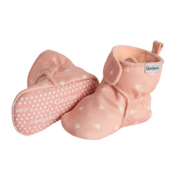 Baby Girls Pink Hearts Soft Booties