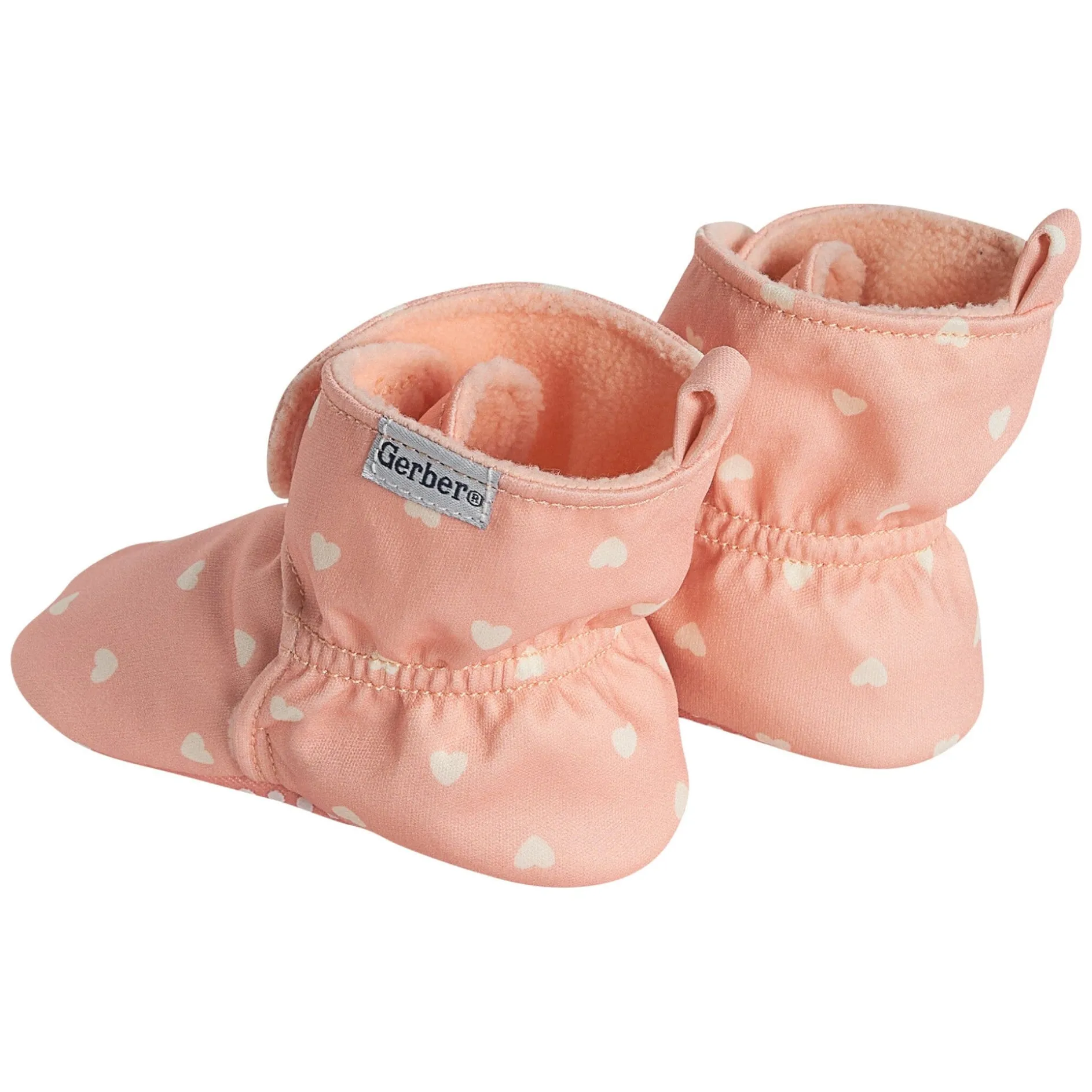 Baby Girls Pink Hearts Soft Booties