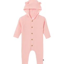 Baby Girls Pink Hooded Viscose Sweater Romper