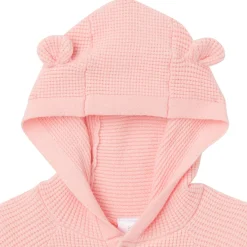 Baby Girls Pink Hooded Viscose Sweater Romper