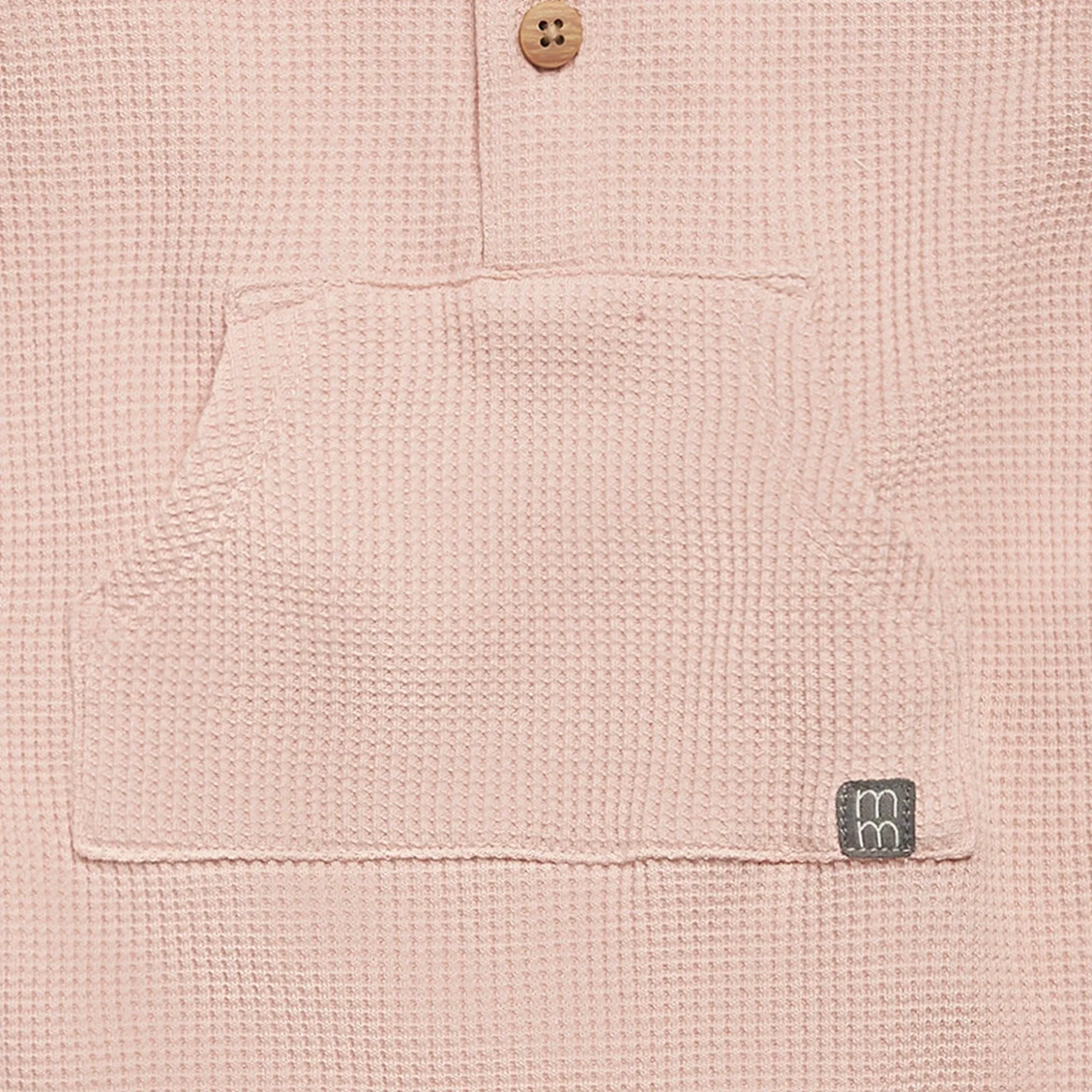 Baby Girls Pink Kangaroo Pocket Viscose Waffle Romper