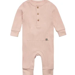 Baby Girls Pink Kangaroo Pocket Viscose Waffle Romper