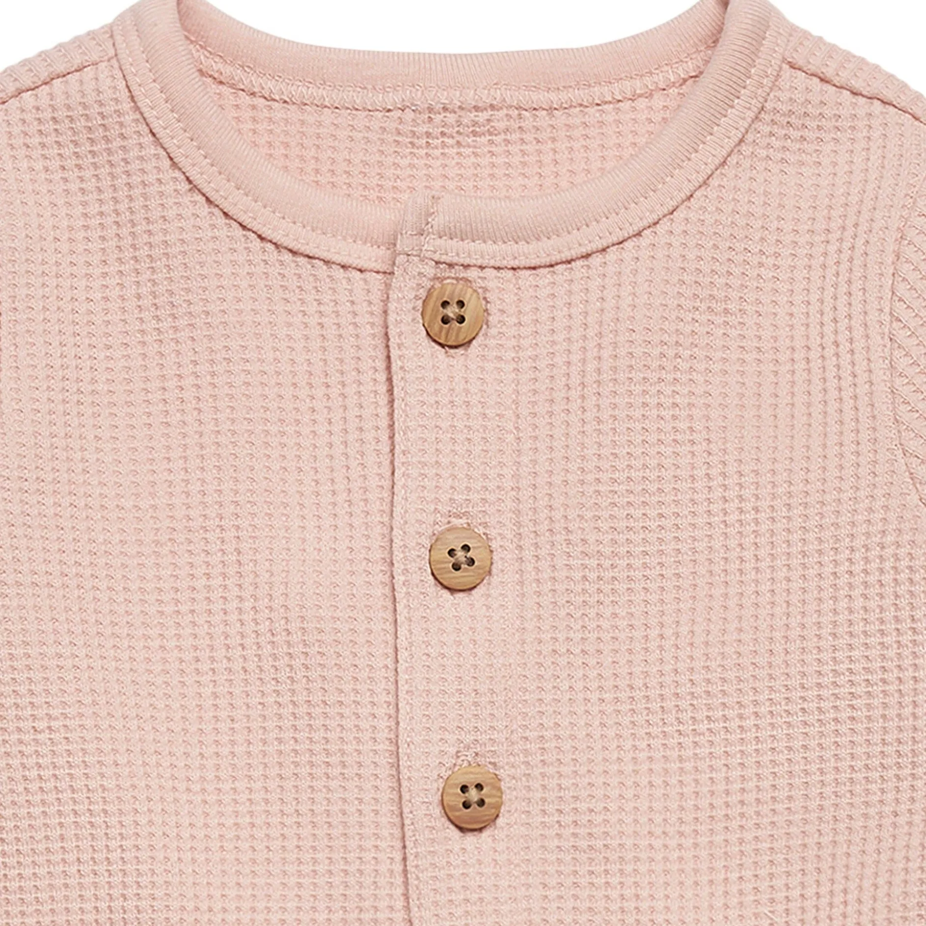 Baby Girls Pink Kangaroo Pocket Viscose Waffle Romper