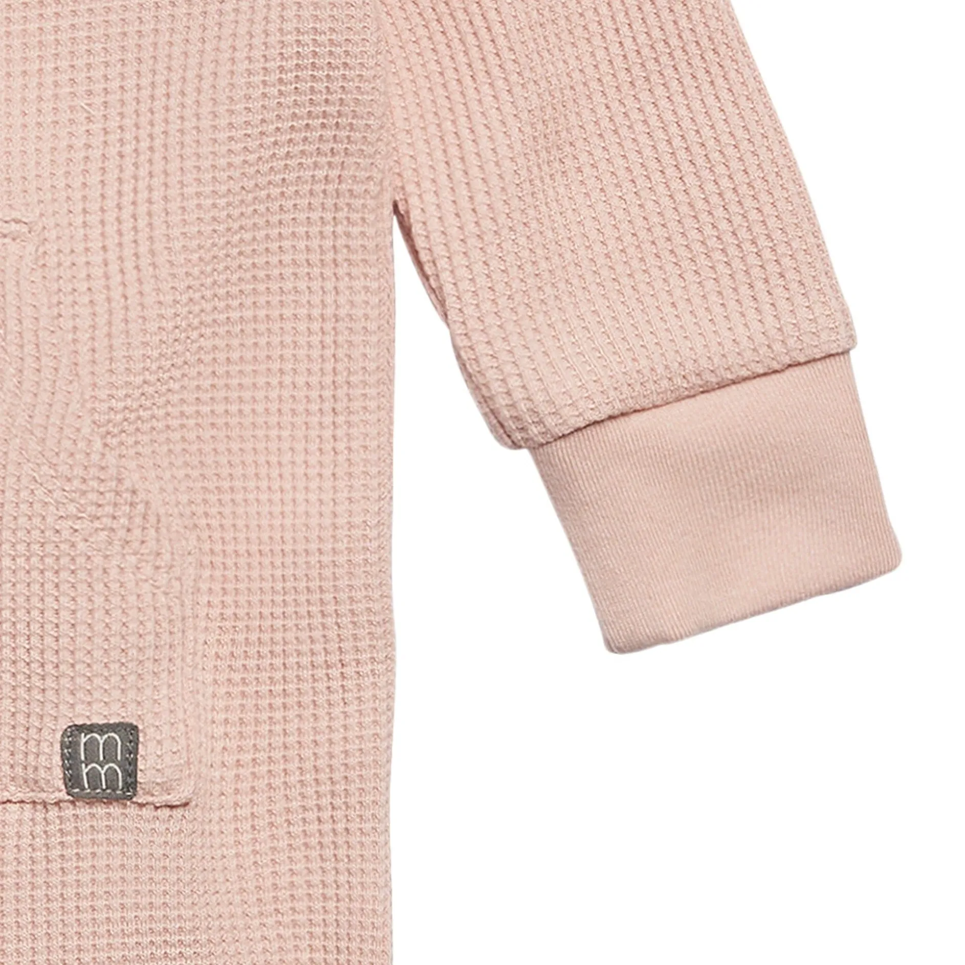 Baby Girls Pink Kangaroo Pocket Viscose Waffle Romper