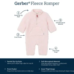 Baby Girls Pink Sherpa Romper