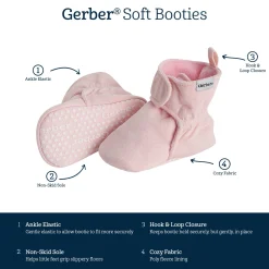 Baby Girls Pink Soft Booties