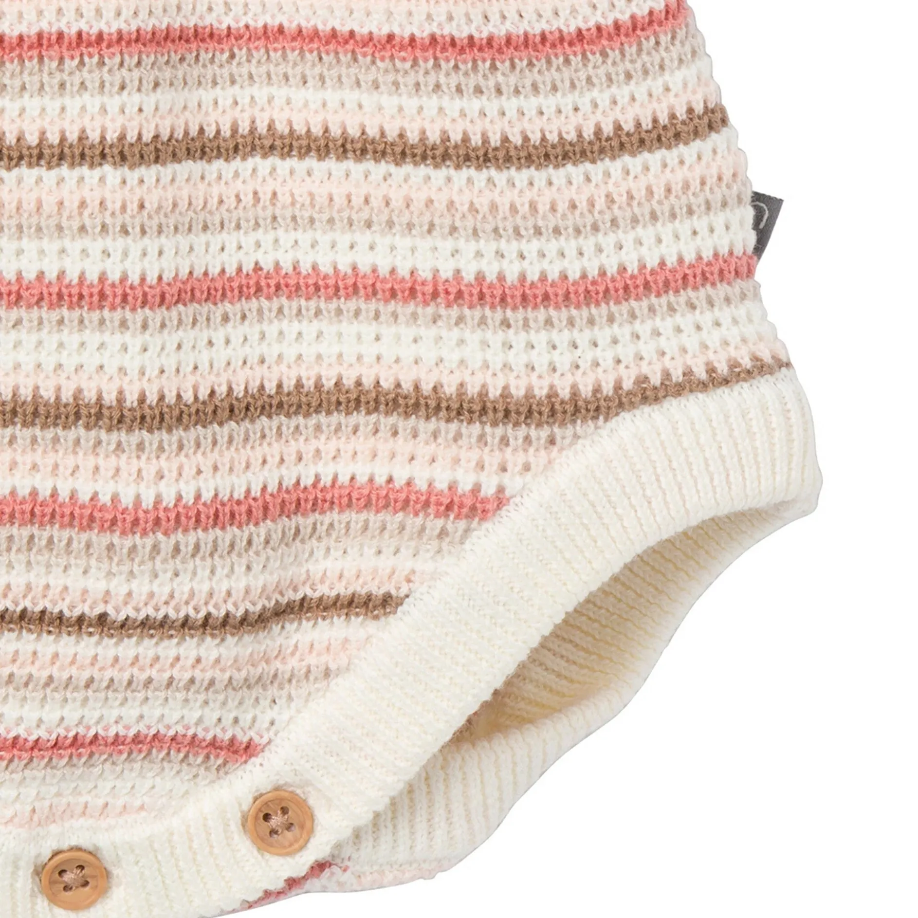 Baby Girls Pink Stripe Crochet Sunsuit Romper