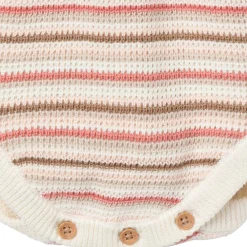 Baby Girls Pink Stripe Crochet Sunsuit Romper