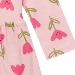 Baby Girls Pink Tulips Bodysuit Dress