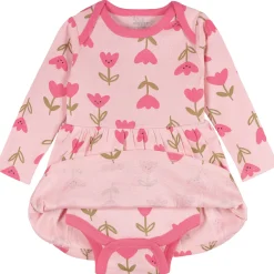 Baby Girls Pink Tulips Bodysuit Dress