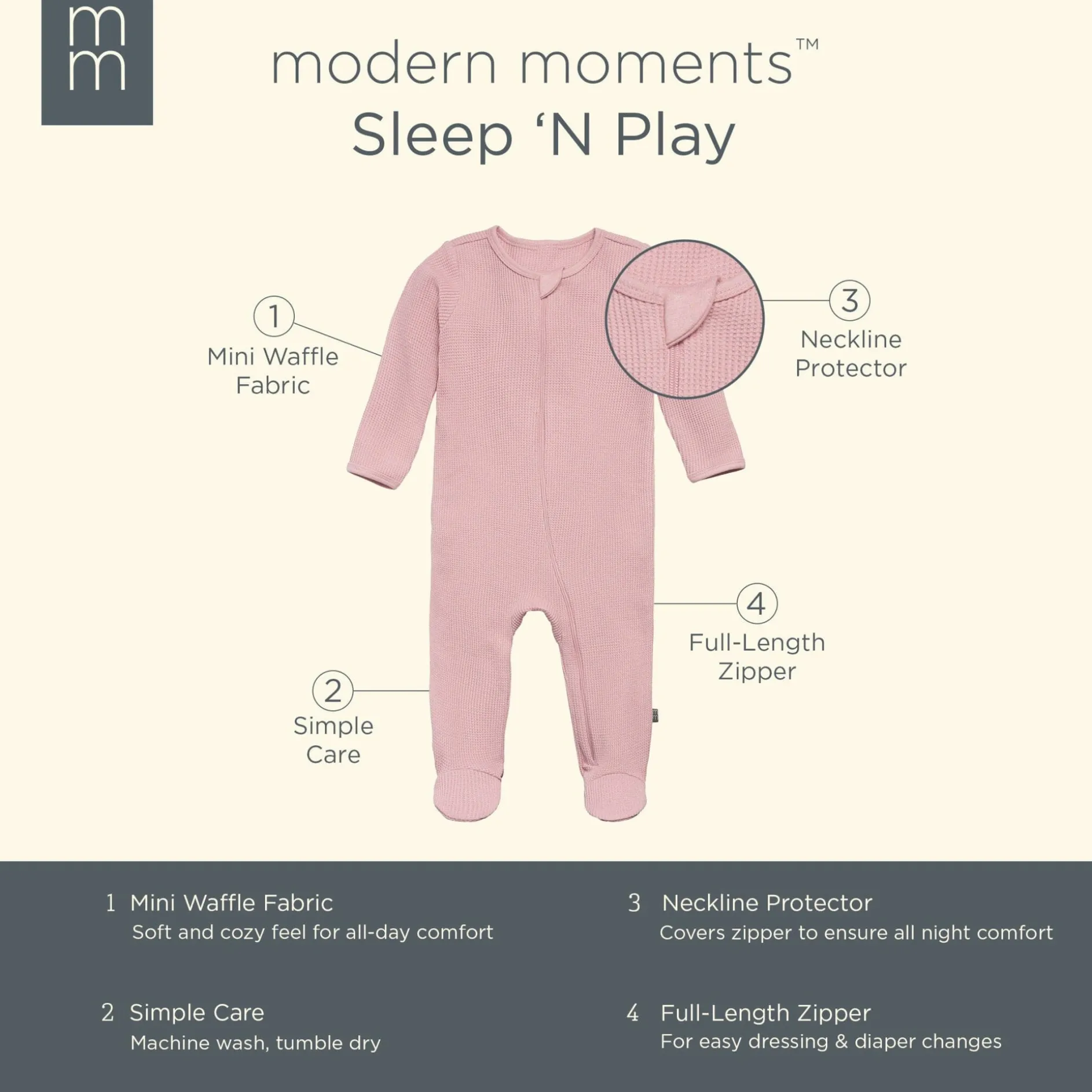 Baby Girls Pink Waffle Sleep 'N Play