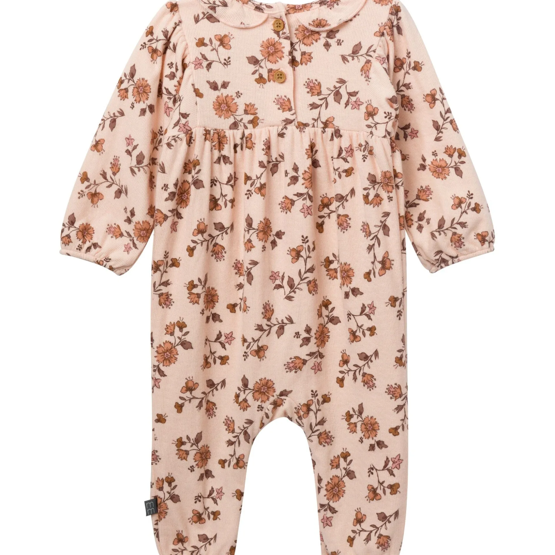 Baby Girls Pink Wildflower Ruffle Collar Romper