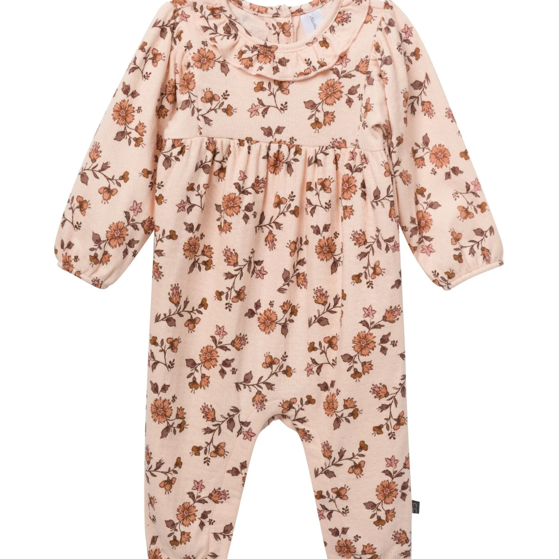 Baby Girls Pink Wildflower Ruffle Collar Romper