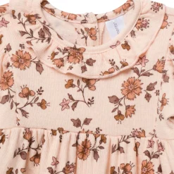 Baby Girls Pink Wildflower Ruffle Collar Romper