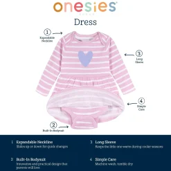Baby Girls Purple Heart Bodysuit Dress