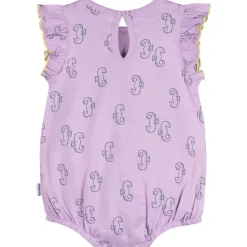 Baby Girls Purple Seahorses Pocket Bubble Romper