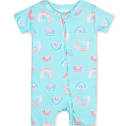 Baby Girls Rainbow Sky Buttery Soft Viscose Made from Eucalyptus Snug Fit Romper