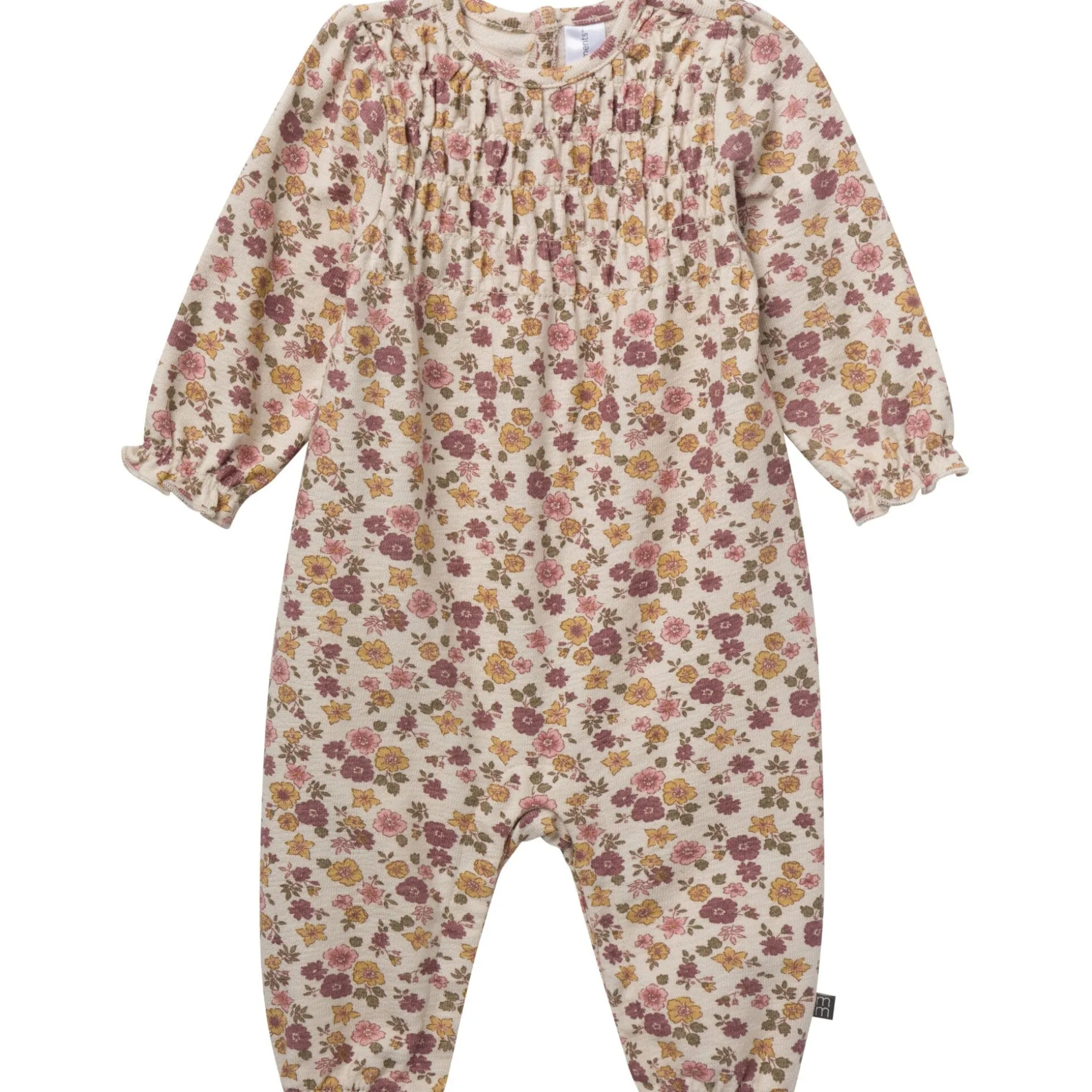 Baby Girls Rainy Day Floral Smocked Long Leg Romper