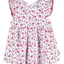 Baby Girls Red, White, & Blue Floral Dress
