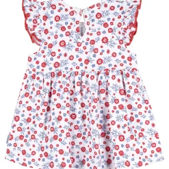 Baby Girls Red, White, & Blue Floral Dress