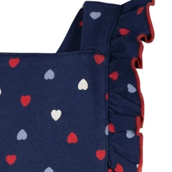 Baby Girls Red, White, & Blue Hearts Bubble Romper