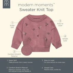 Baby Girls Rose Floral Embroidered Viscose Sweater