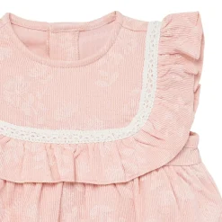 Baby Girls Rose Floral Ruffle Bubble Romper
