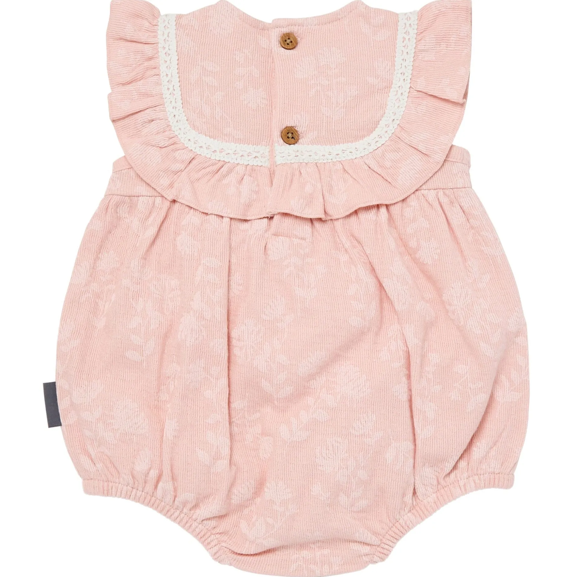 Baby Girls Rose Floral Ruffle Bubble Romper