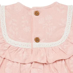 Baby Girls Rose Floral Ruffle Bubble Romper