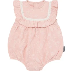 Baby Girls Rose Floral Ruffle Bubble Romper