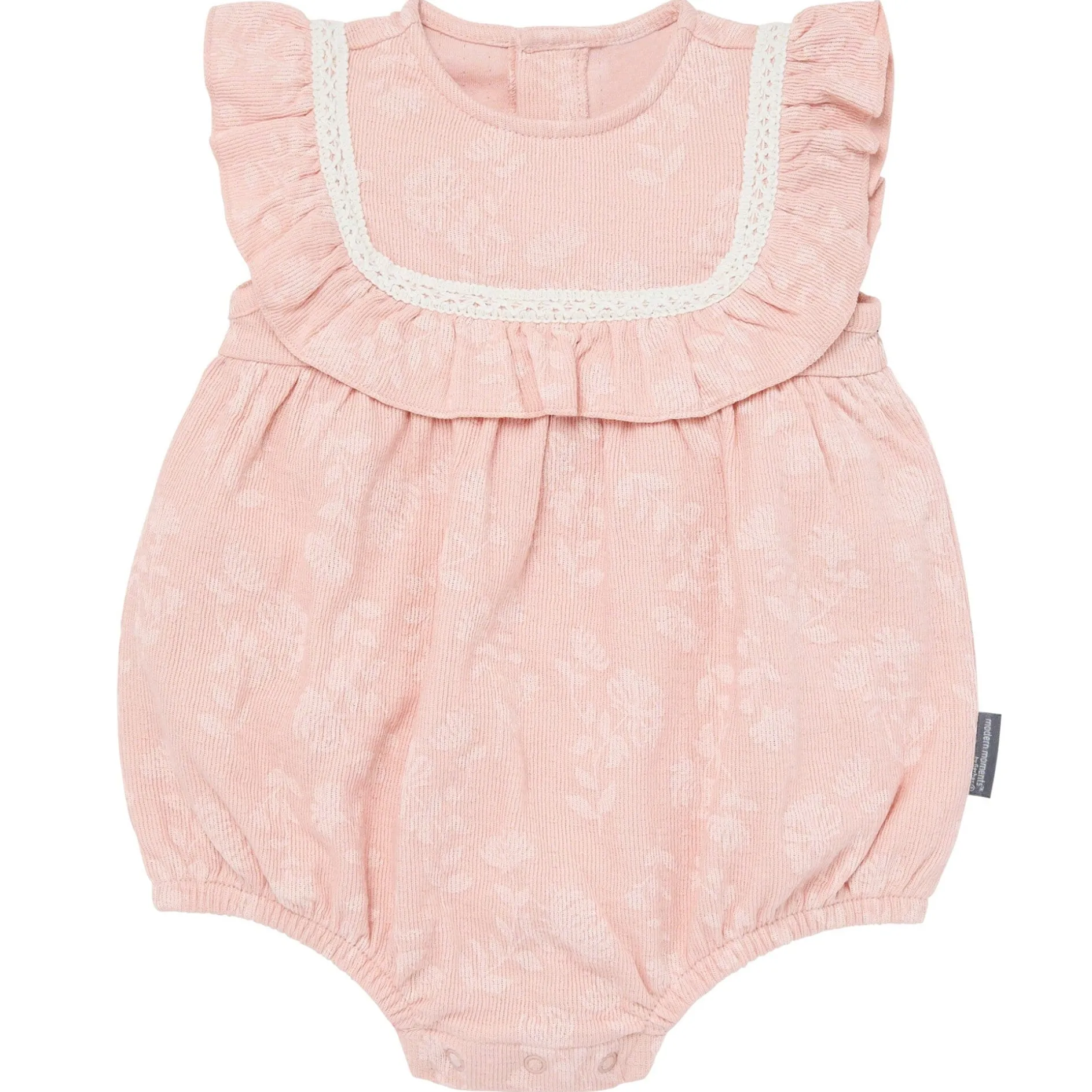Baby Girls Rose Floral Ruffle Bubble Romper