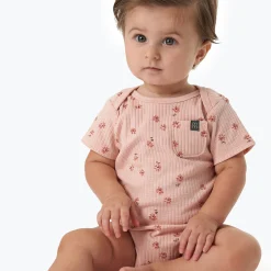 Baby Girls Rose Flower Short Sleeve Bodysuit