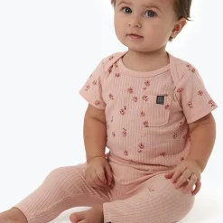 Baby Girls Rose Flower Short Sleeve Bodysuit