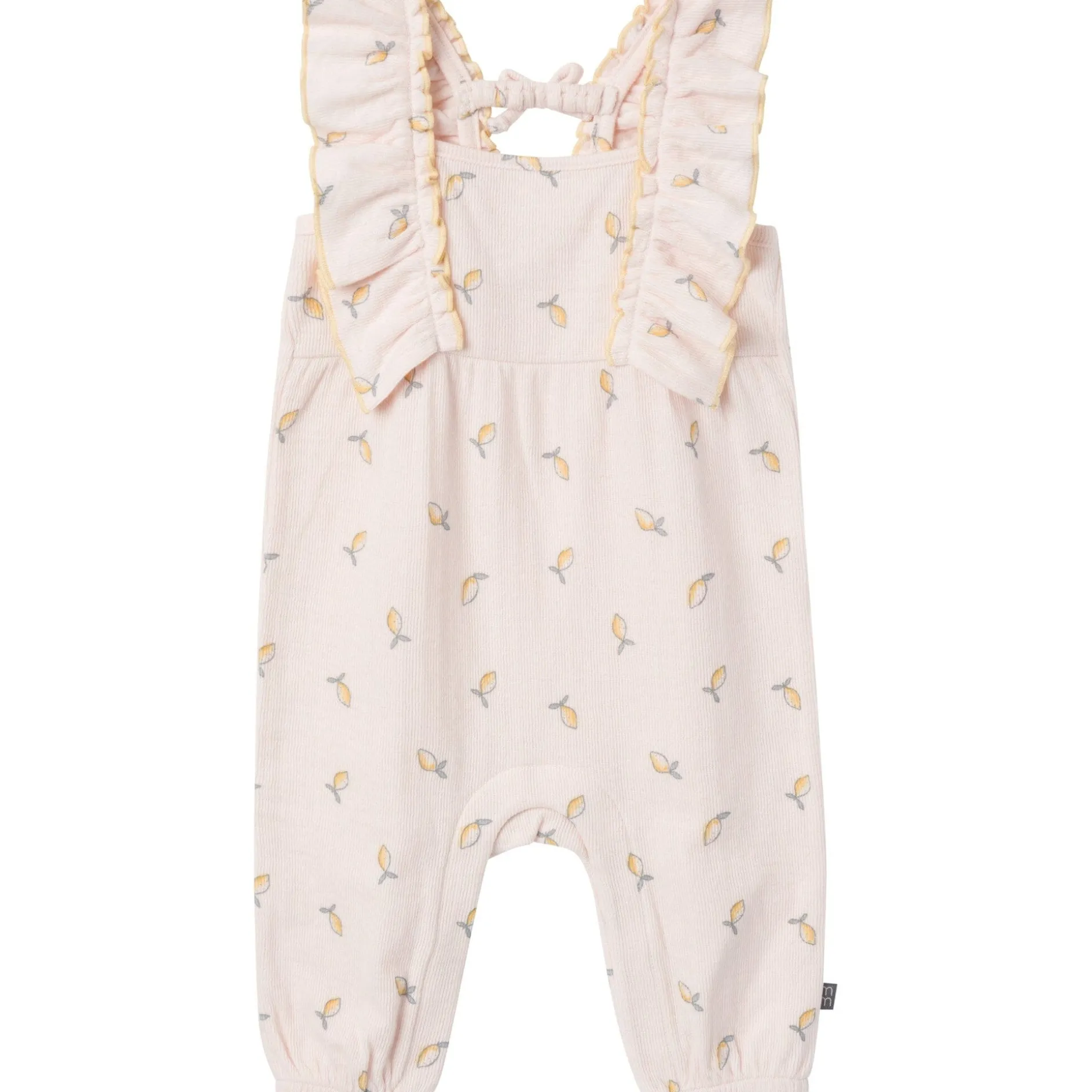 Baby Girls Rose Lemons Ruffles Long Leg Romper