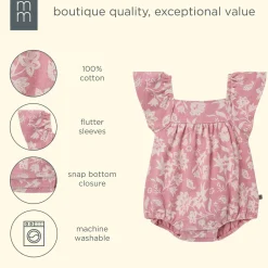 Baby Girls Rose Paisley Bubble Romper