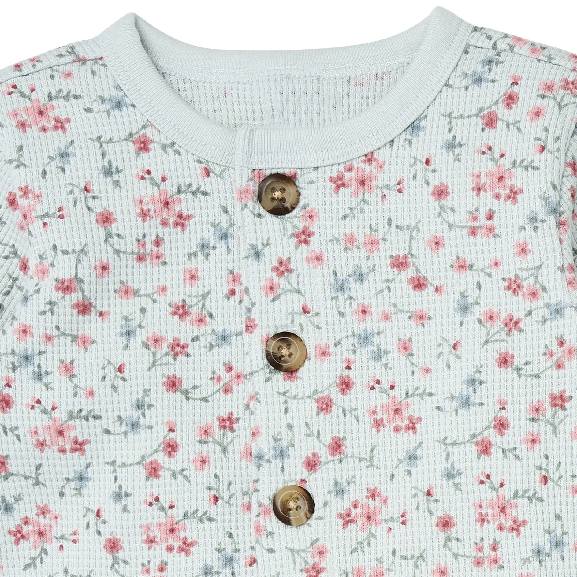 Baby Girls Sky Floral Waffle Slouch Romper
