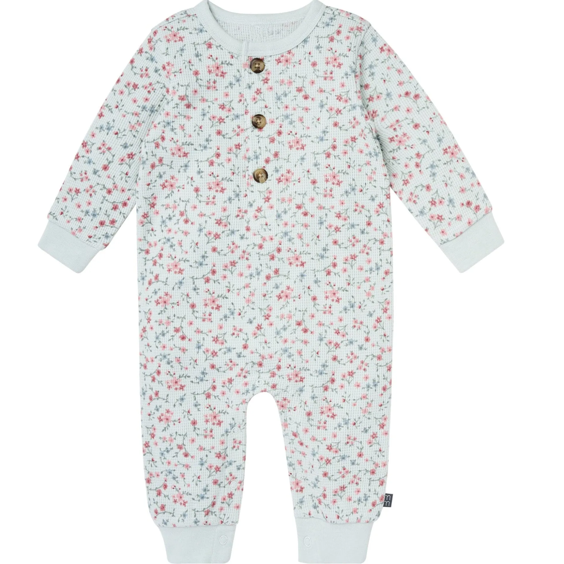 Baby Girls Sky Floral Waffle Slouch Romper